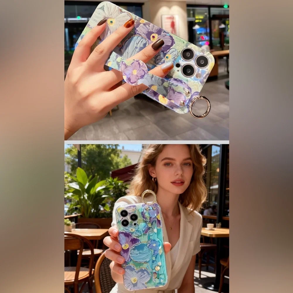 iPhone 13 Pro iPhone Case, Blue Green Purple Floral